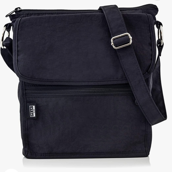 Peak Performance Handbags - Peak Gear Nylon Crossbody Purse, Bag, Hidden Rfid Pocket, Black